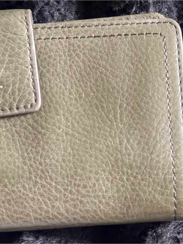 Fossil Olive Leather Snap Wallet with Pebble Texture - Image 4