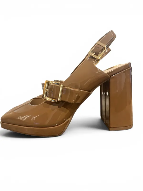 Gianni Bini Sonata Patent Mary Jane Platform Pumps Sweet Caramel Size 9M NWT - Image 3