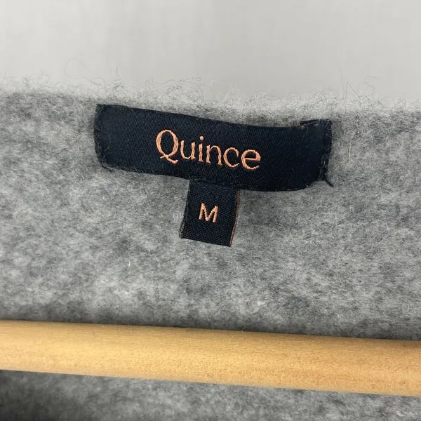 Quince 100% Cashmere Gray Cropped Crew Neck Sweater M - Image 7