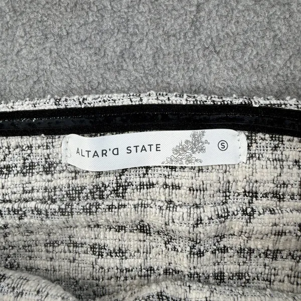 Altar'd State Women's Small Black White Tweed Strapless Cropped Bandeau Top - Image 5