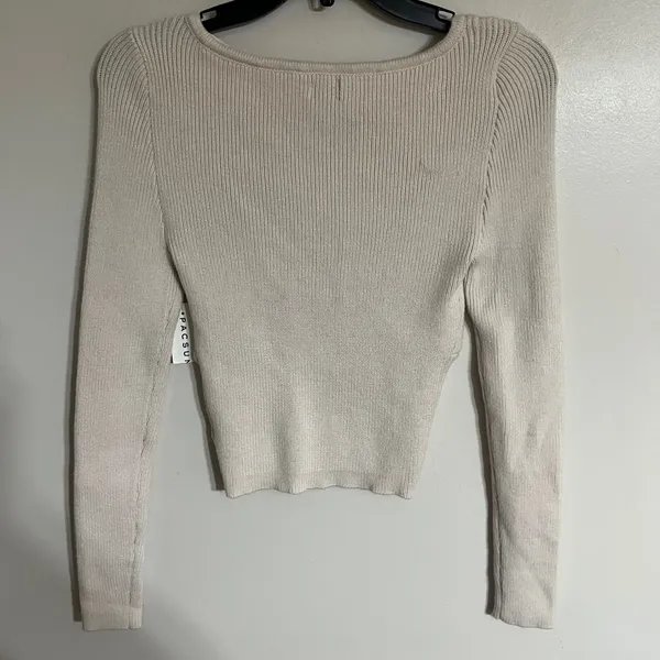 Beverly and Beck PacSun Cropped Sweater Lilac Rosebud Cable Knit Size Small‎ NEW - Image 12