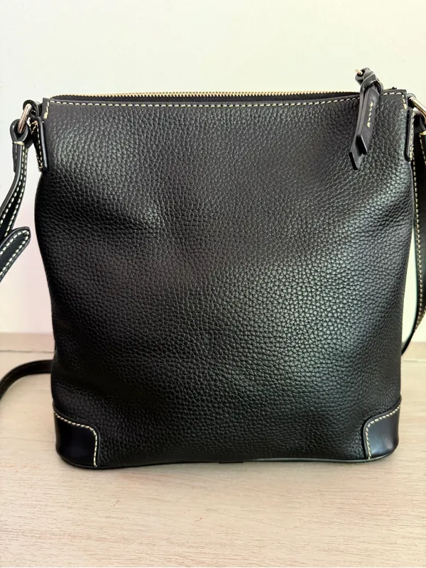 Dooney & Bourke Black Pebbled Leather Crossbody Shoulder Bag Convertible Strap - Image 2