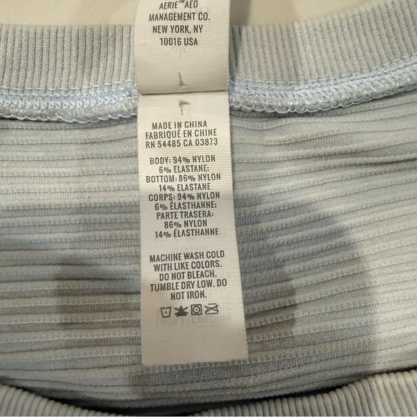 Offline by Aerie Sidewalk Seamless Ribbed Cropped TShirt Womens Medium LightBlue - Image 4