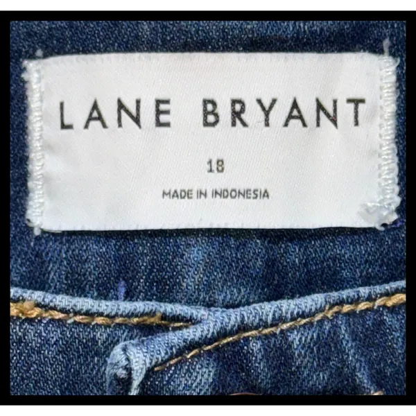 Lane‎ Bryant Jeans Womens 18 Blue High Rise Wide Leg Signature Fit Denim - Image 2