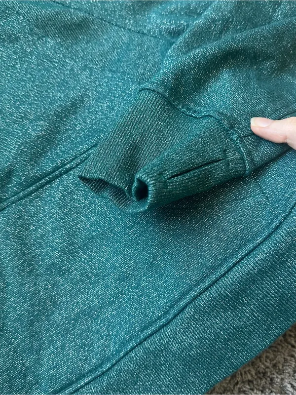 lululemon athletica Dark Green Tinsel Sparkle Half-Zip Hoodie Scuba - Image 4