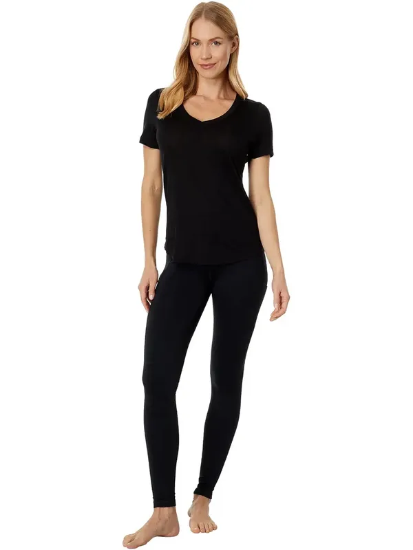 Smartwool Active Ultralight Black V-Neck Short Sleeve Tee Top Women’s Large - Image 4