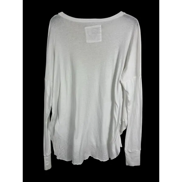 Frank & Eileen Tee Lab White Long Sleeve Oversized Top Asymmetric Hem M - Image 2