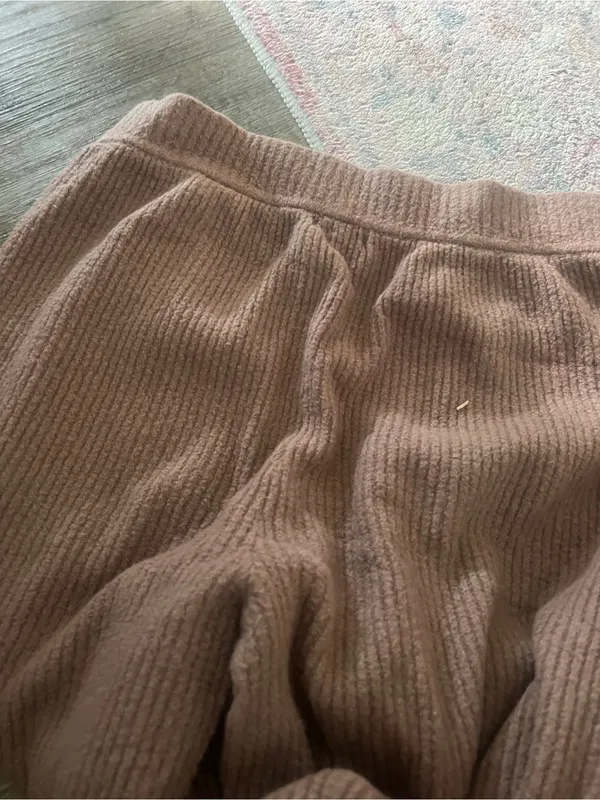Athleta felicity ribbed Wide Leg Pants Brown Stretchy Knit Relaxed Athleisure - Image 5