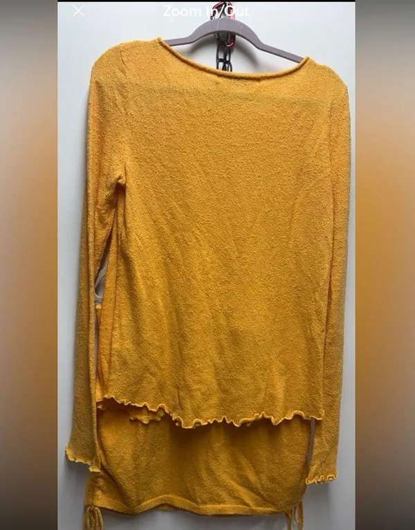 Free People FP beach Cabo sweater knit lettuce hem top and skirt set. Size XL - Image 2