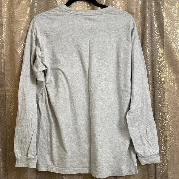 PINK Victorias Secret campus gray long sleeve, black logo, size M - Image 5