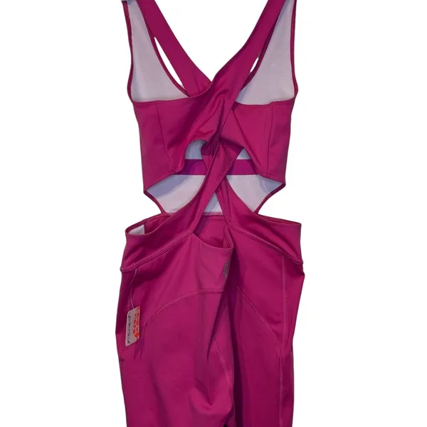 Free People Womens Jumpsuit Back It Up Pink‎ Dragonfruit One Piece Medium NWT - Image 10