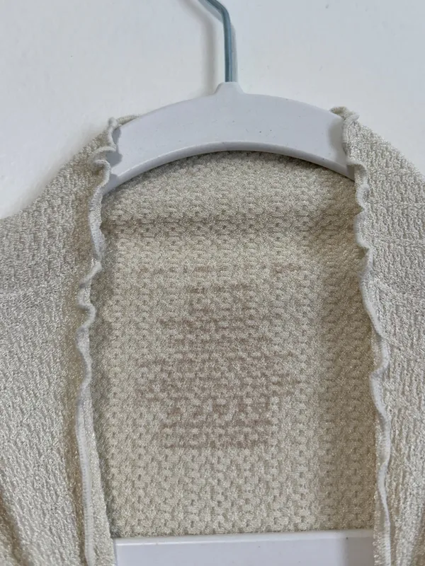 Free People Mara Mock Neck Bodysuit Size Medium M/L Cream Textured - Image 3
