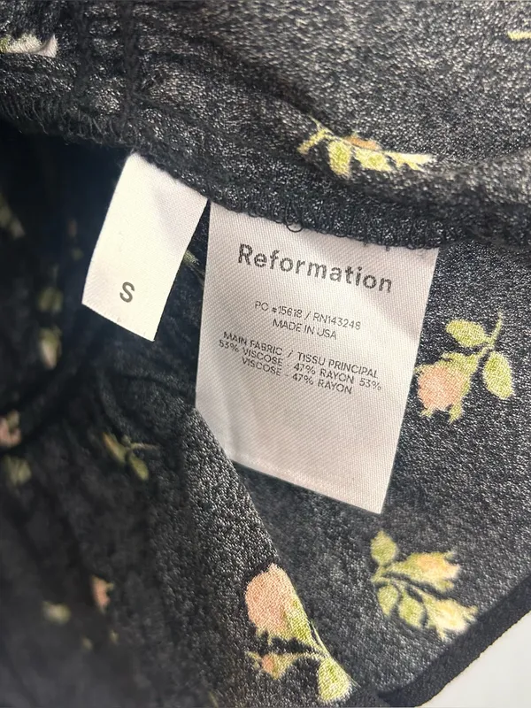 Reformation Solis Briar Black Floral Off the Shoulder Milkmaid Boho Top Small - Image 11