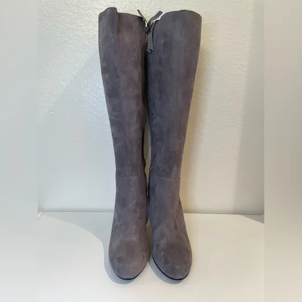 Boden Knee High Gray Suede‎ Boots Size 5.5 (36) - Image 5