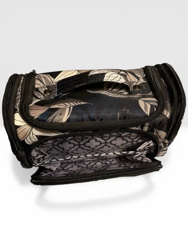 Lug Trolley Cosmetic Case Tropical Multi Palm Leaves Floral Makeup Bag - Image 3