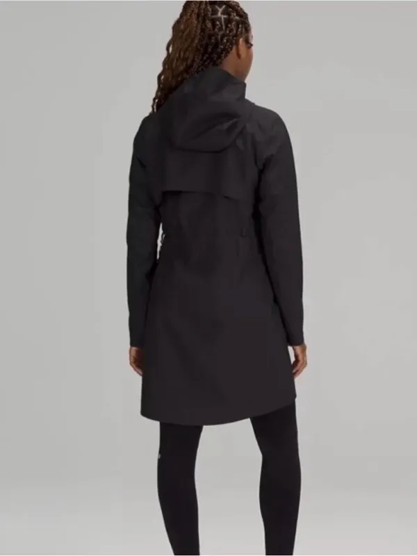 lululemon athletica Black Hooded Trench Coat - Image 2