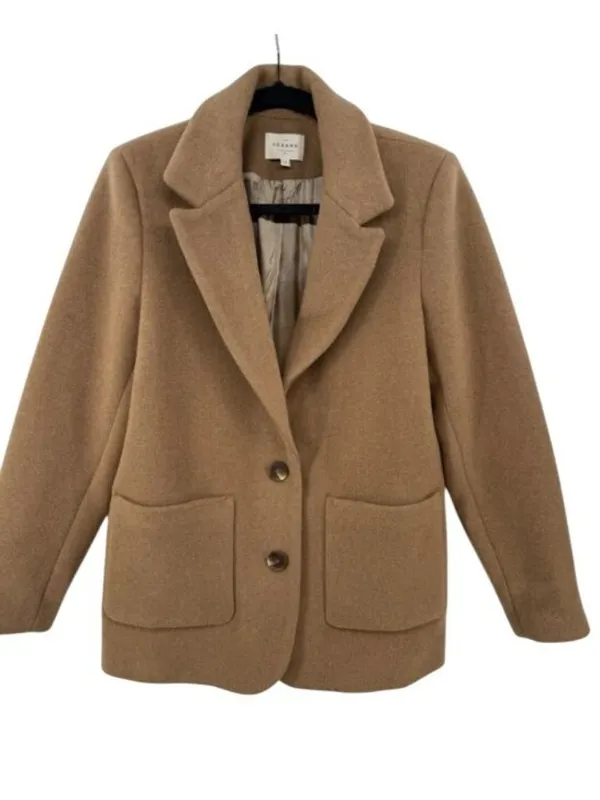 Sézane Jack camel brown blazer Jacket Wool Blend 38 US6 bust38 - Image 2