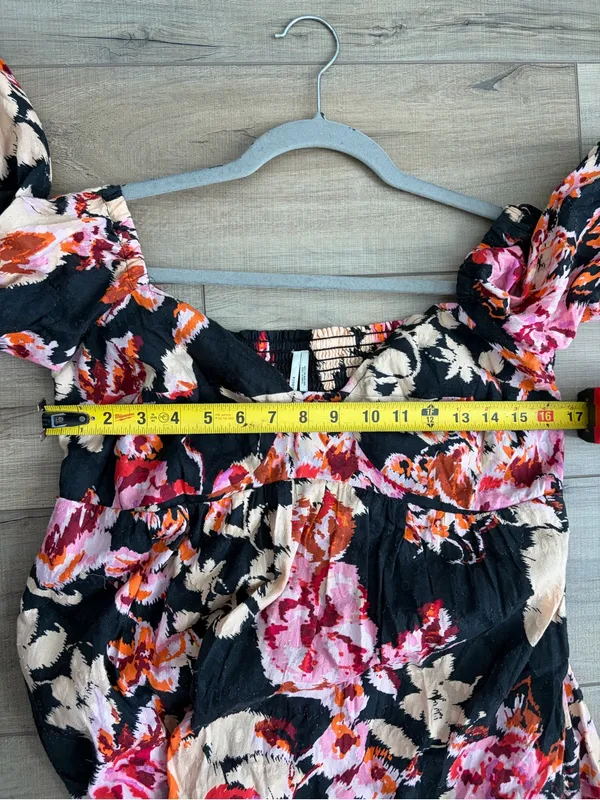Anthropologie Blossom Floral Puffed Sleeve Tiered Boho Cottagecore Maxi Dress M - Image 10