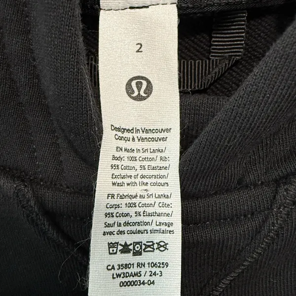 Lululemon All Yours Hoodie *Terry in Black‎ Size 2 - Image 3