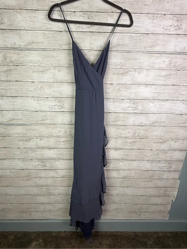 Lulus In Love Forever Granite Blue Lace-Up High-Low Maxi Dress Size Small - Image 2