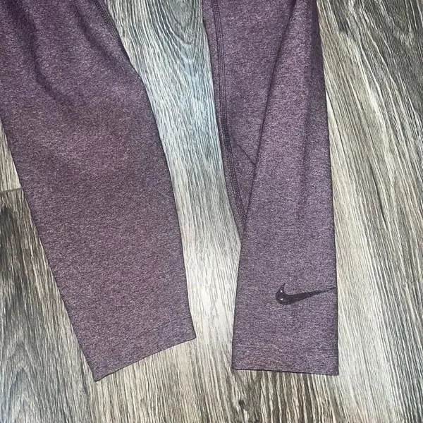 Nike Leggings Women's Burgundy Dri Fit Ten Less Yoga Heather Ankle Ladies - Image 3