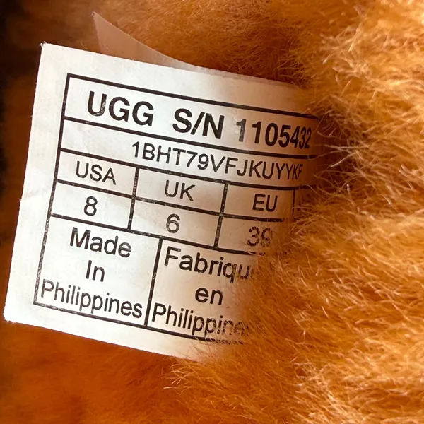 UGG Classic Mini Graffiti Brown Orange Suede Sheepskin Boots 1105432 Womens‎ 8 - Image 4