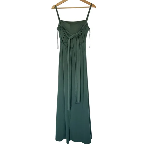 Birdy Grey maxi green formal‎ dress padded women's size XS open back side slit - Image 6