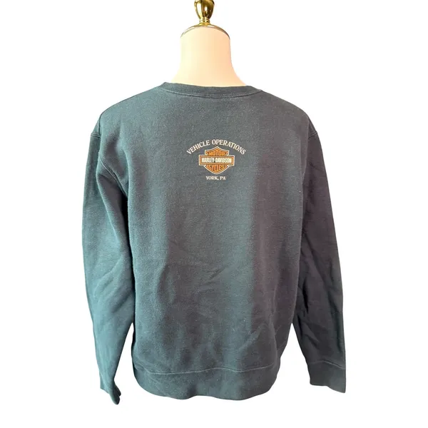 Harley Davidson Womens L Black Rhinestone Crewneck Sweatshirt York PA Y2K Biker - Image 5