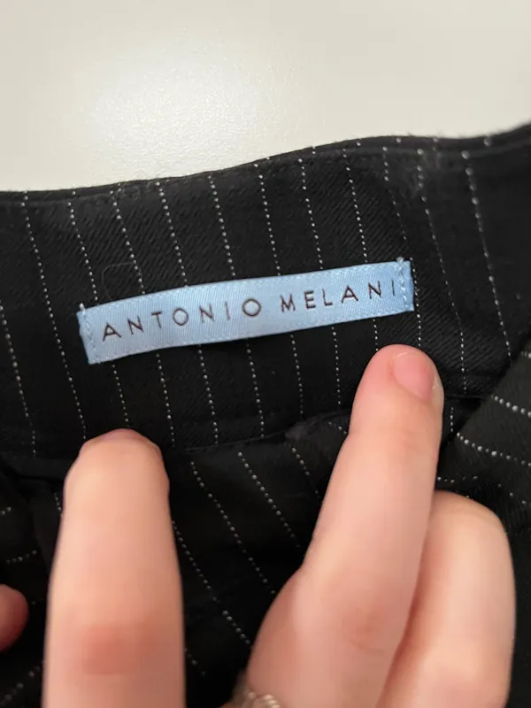Antonio Melani Black Pinstripe Pants size 8 - Image 3