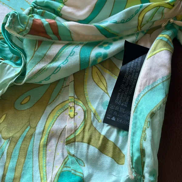 Zara Sea Green 70s Printed Retro Holly Crop Top - Image 6