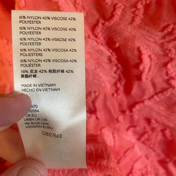 By Anthropologie Amber Tank Top Coral Ruffle Criss-Cross Straps Textured size XL - Image 13