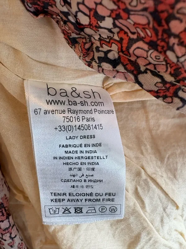ba&sh Pink Beige Iris Short Floral Dress Size 0 - Image 8
