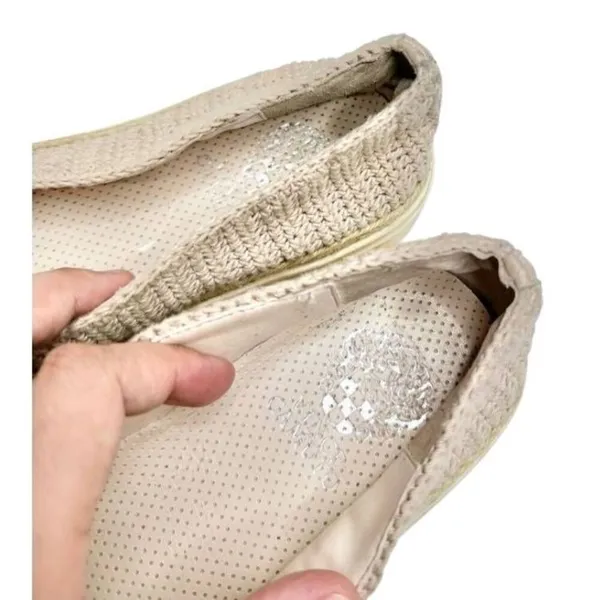 Vince Camuto Relinsta Beige Crochet Knit‎ Platform Slip On Loafers Size 9.5M - Image 6