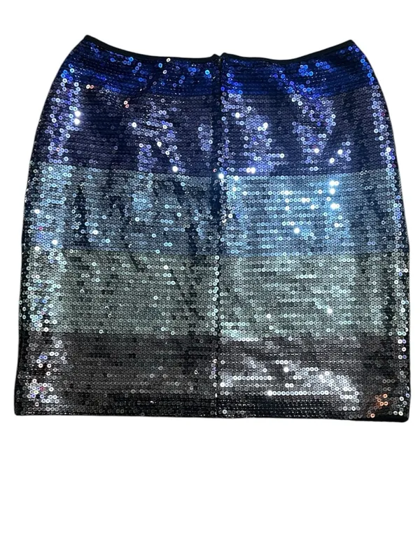 2B Bebe Blue Ombre Sequined Mini Skirt Size Medium - Image 4