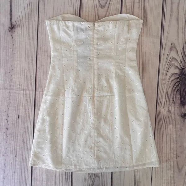 Princess Polly Malena Lemon Eyelet Strapless Mini Dress - Image 13