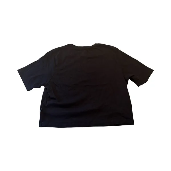 Vans Womens Black Cropped T-Shirt Small Embroidered Logo Cotton Tee Size M - Image 3
