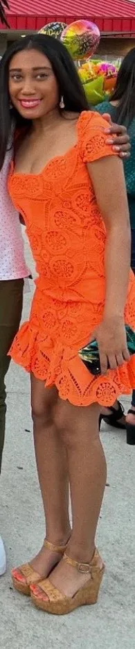 Orange citrus dress Size XS - Image 2