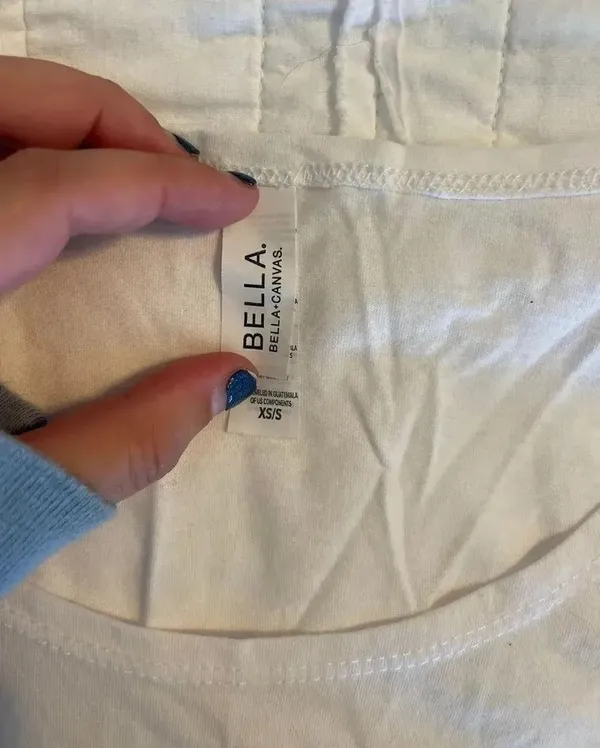 Bella Canvas White Tank Top with Black Label - Image 3