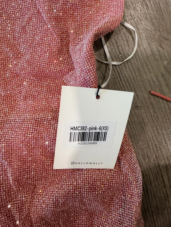 Hello Molly Glitter Pink Strapless Mini Dress - Image 7