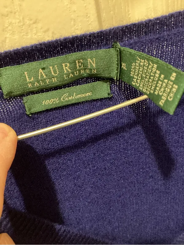 Lauren Ralph Lauren V-Neck Sweater in Royal Blue - Image 2