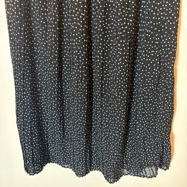 Abercrombie & Fitch Polka Dot Pleated Midi Skirt‎ Elastic Waist Size XS - Image 3