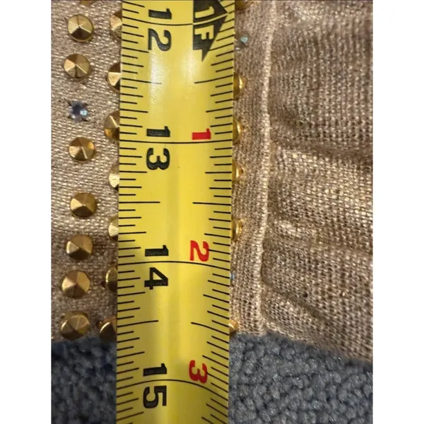 Kate‎ Spade New York Gold Metallic Linen Studded Sheath Dress NJMU1225 Womens 4 - Image 13