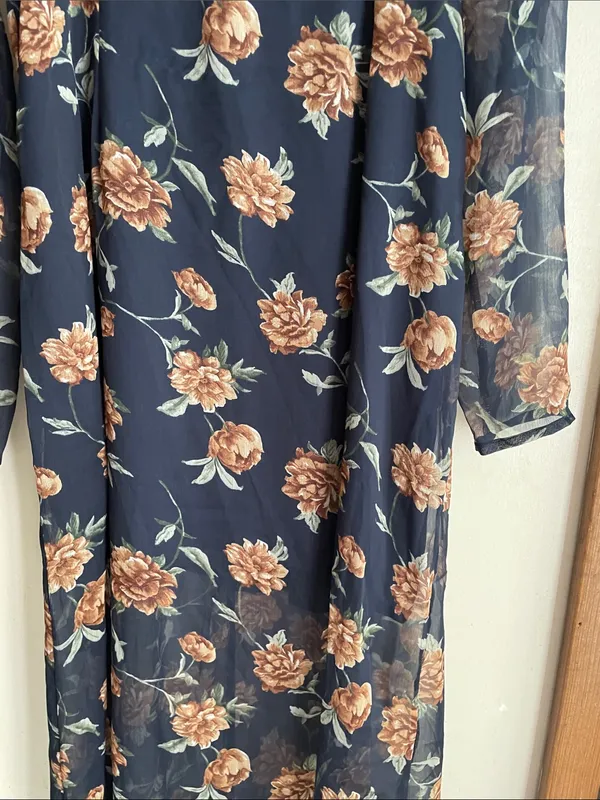 Abercrombie & Fitch Emerson Chiffon Long Sleeves Midi Floral Dress - Image 8