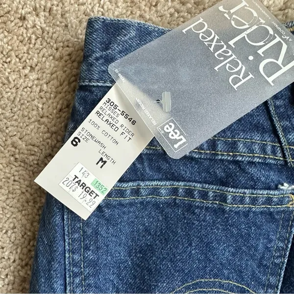 NWT Vintage Lee Relaxed Rider Blue Jeans - Image 8