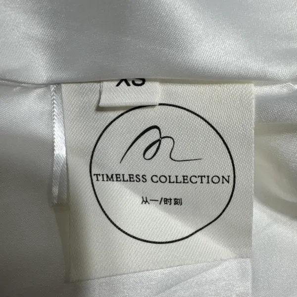 Timeless Collection A-Line Midi Dress Puff Sleeve Cut Out Womens XS Off White - Image 5