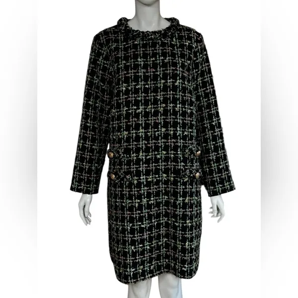 Tuckernuck Holly Tinsel Tweed Long Sleeve Jackie Dress Size Large. A1 - Image 5