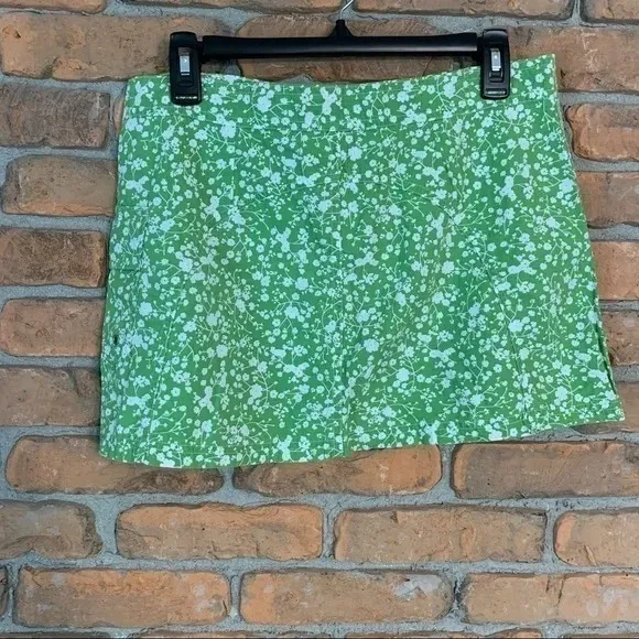 J. Crew‎ Skirt womens 6 Green Floral Print Cotton Golf Tennis Athletic Summer - Image 2