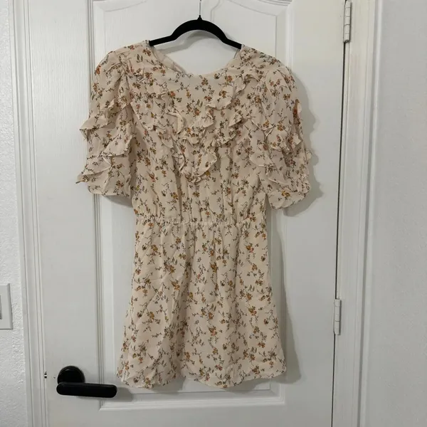 Reformation Malachi Dress Mini Ruffle Mini Dress Size 6 - Image 3