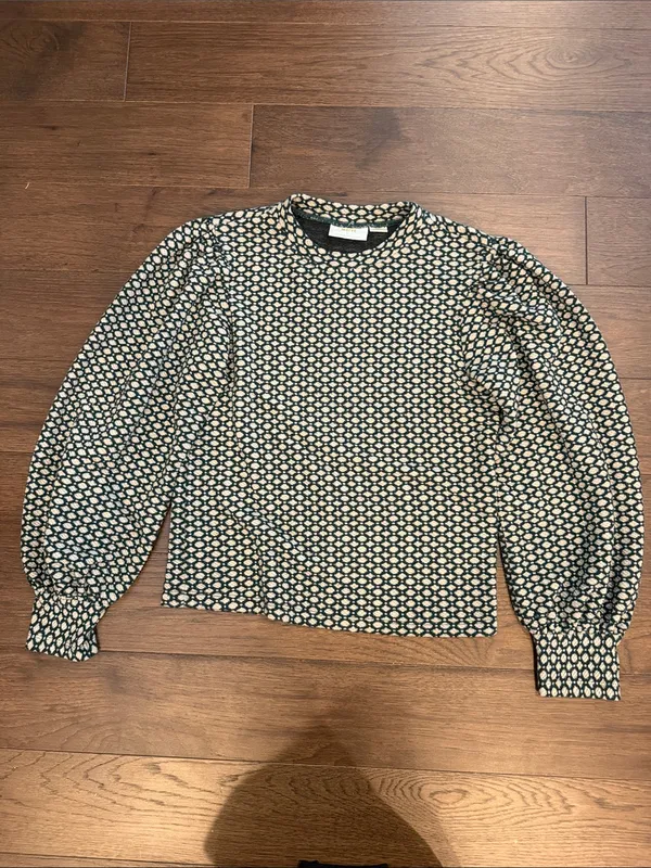 Maeve by Anthropologie Shannon Balloon-Sleeved Top Small - C11-419 - Image 2