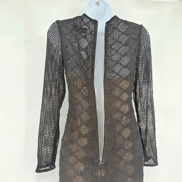 Blessed are the Meek Barbados Crochet Mini Dress Sz 0 Whimsigoth HOCO Festival - Image 8